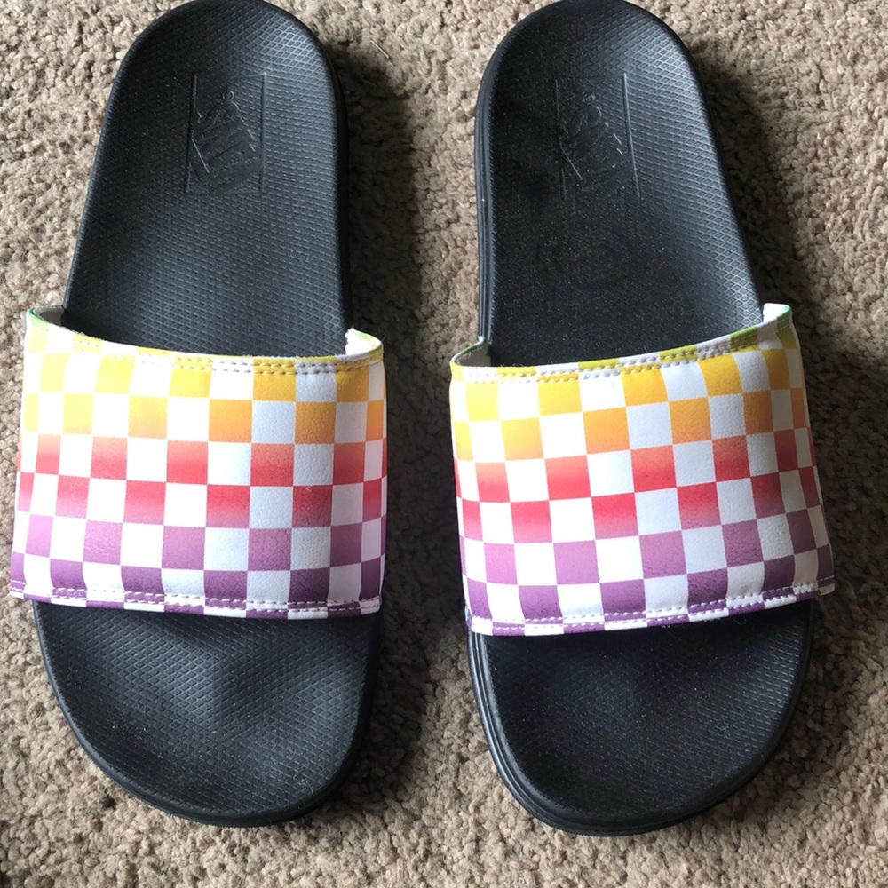 Vans slides size 10, black worn once much have